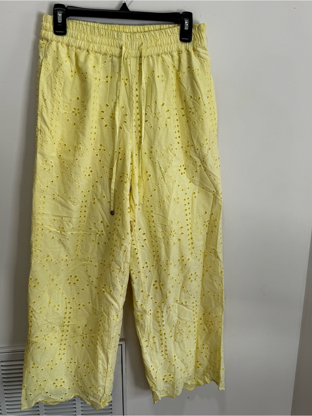 Calypso St Barth Yellow Eyelet Pants cotton small